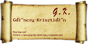 Gönczy Krisztián névjegykártya